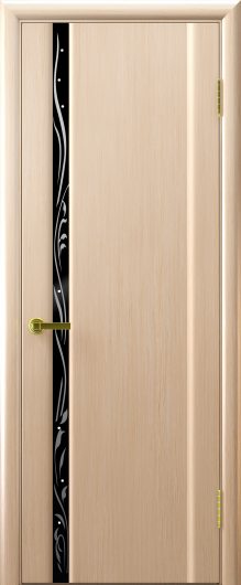 Межкомнатная шпонированная дверь Luxor Legend Трава 1 Беленый дуб остекленная — фото 1